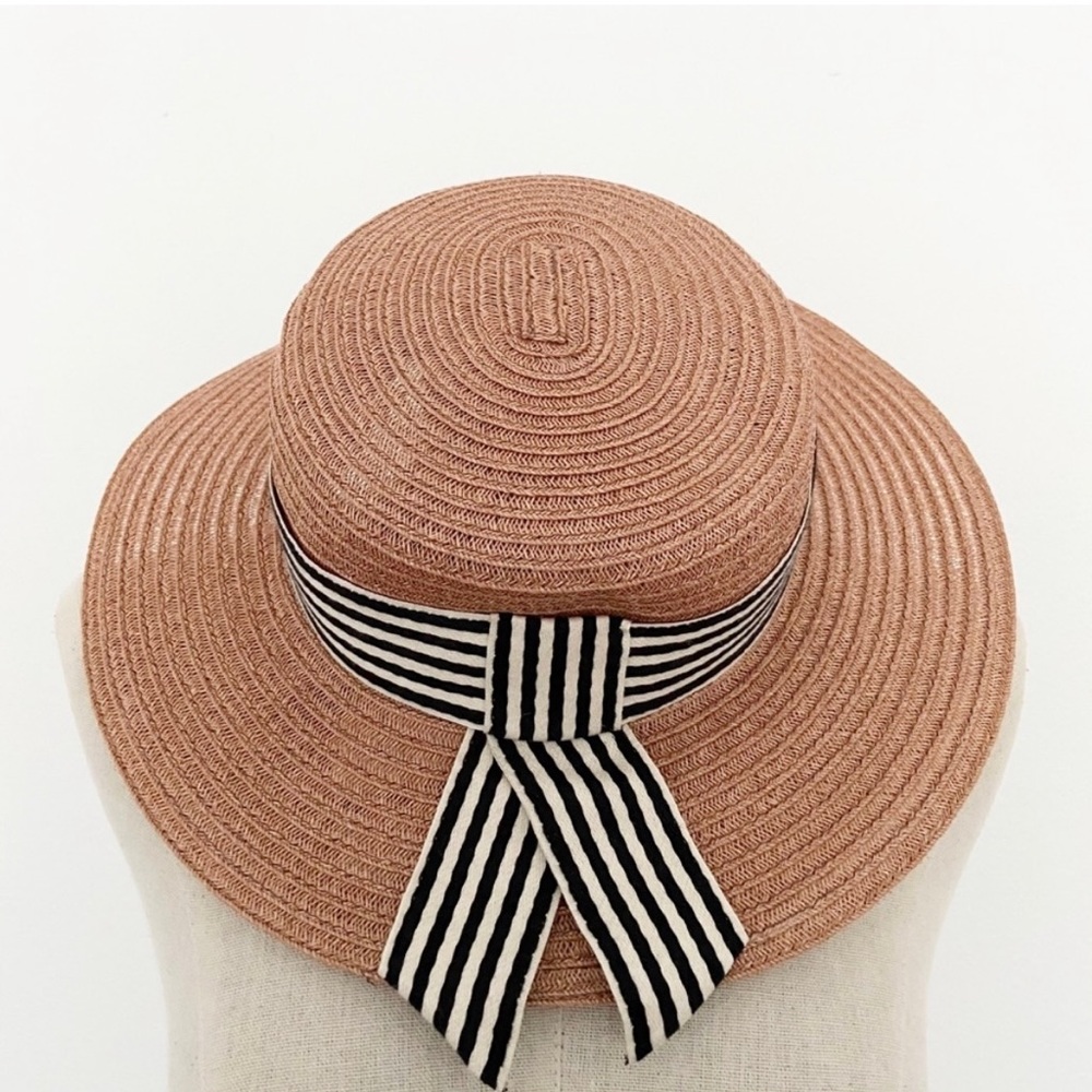 Eugenia Kim Woven Panama Sun Hat Pink MSRP $350